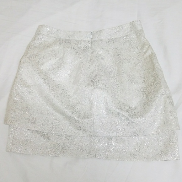 Zara XS formal silver shimmery metallic skirt - Picture 3 of 8